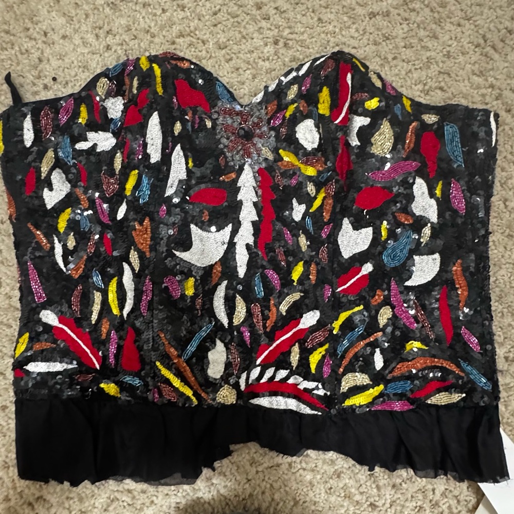 NWT Colorful Patterned Women's Corset Top